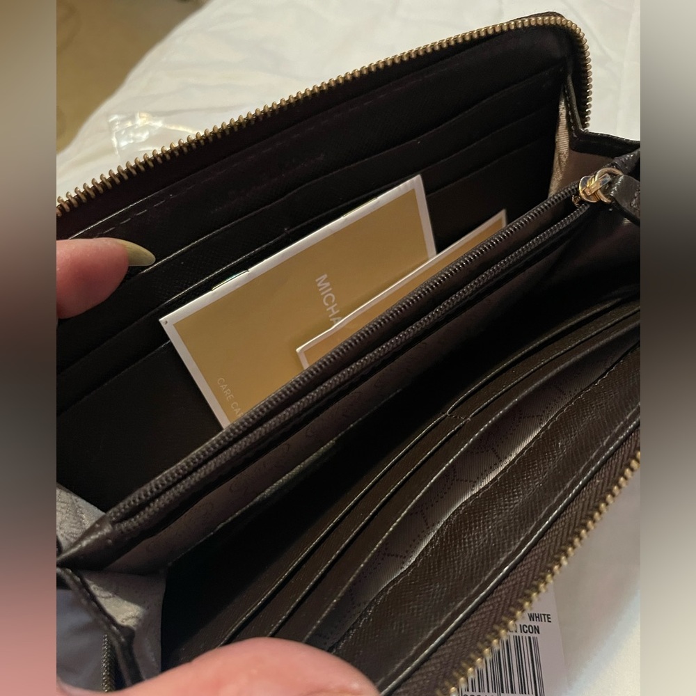 Michael Kors Dark Brown  Zip-Around Wallet - Picture 6 of 8